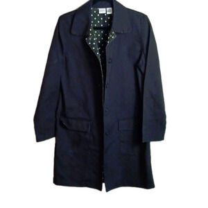 🏷5/25 Black Button Down Trench Coat Medium Box 10